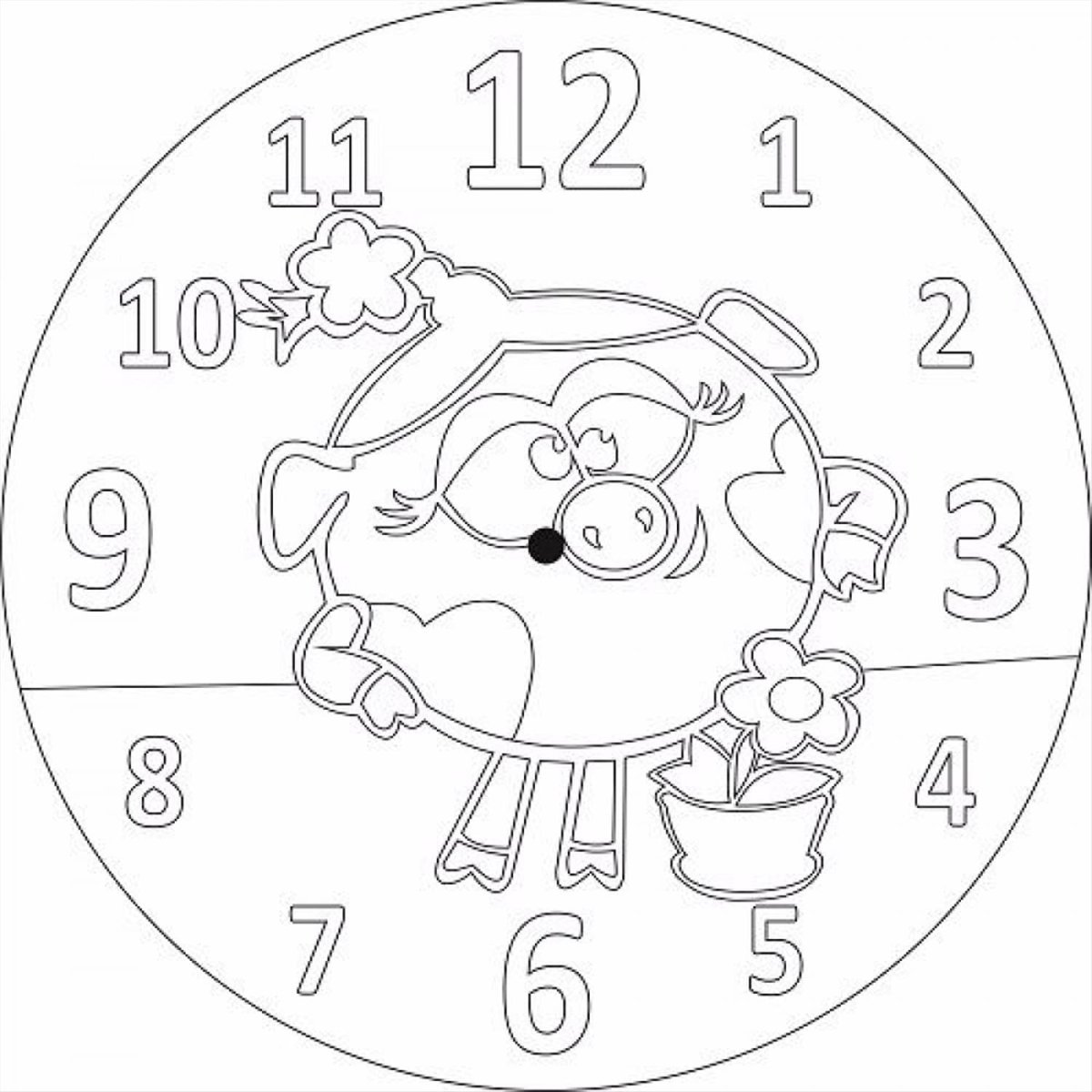 Циферблат часов без стрелок детские
