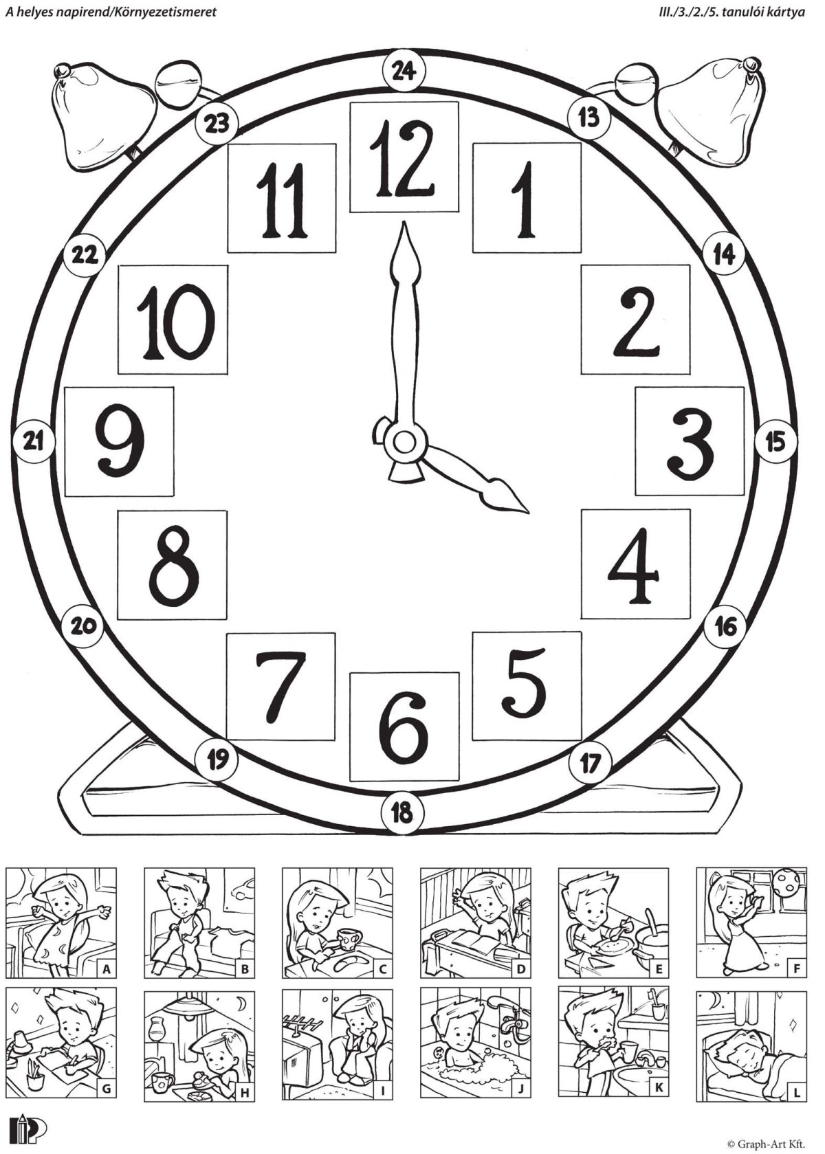 Часы раскраска для малышей