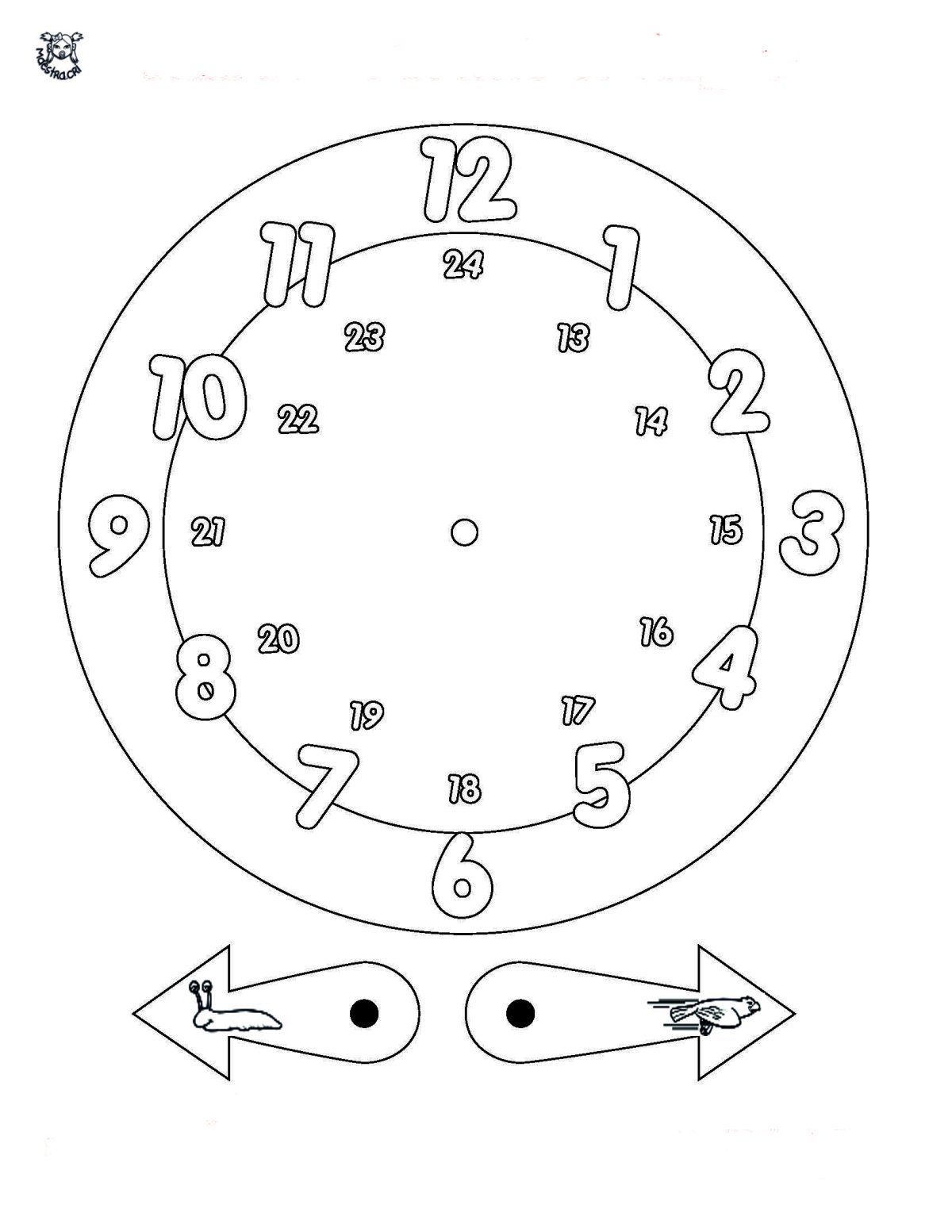 Циферблат с минутами от1 до 60 векторный рисунок