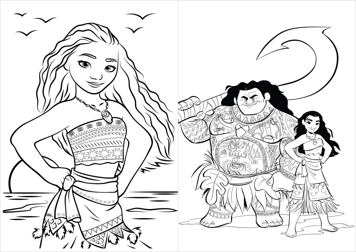 Мауи из Моаны раскраска