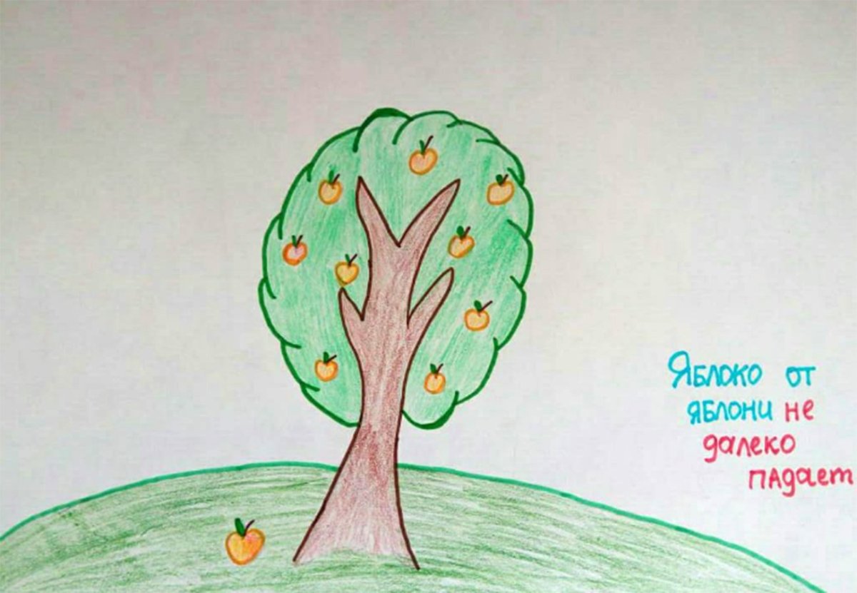 Детские рисунки к пословицам