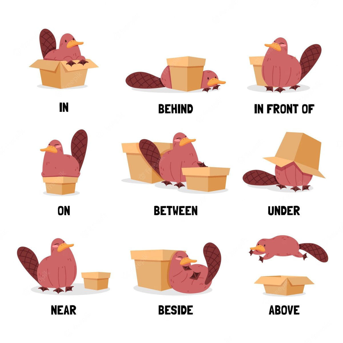 Карточки для изучения предлогов