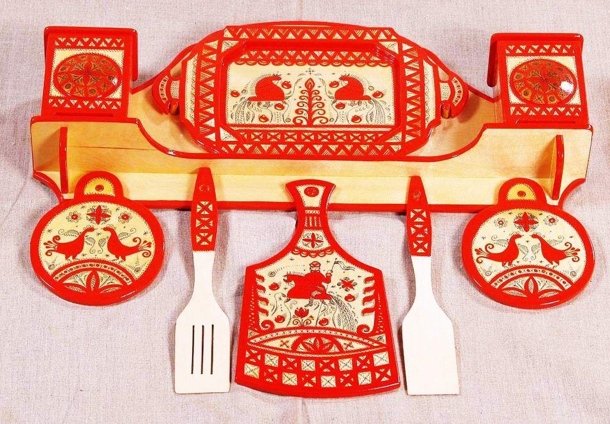 Мезенская роспись предметы быта