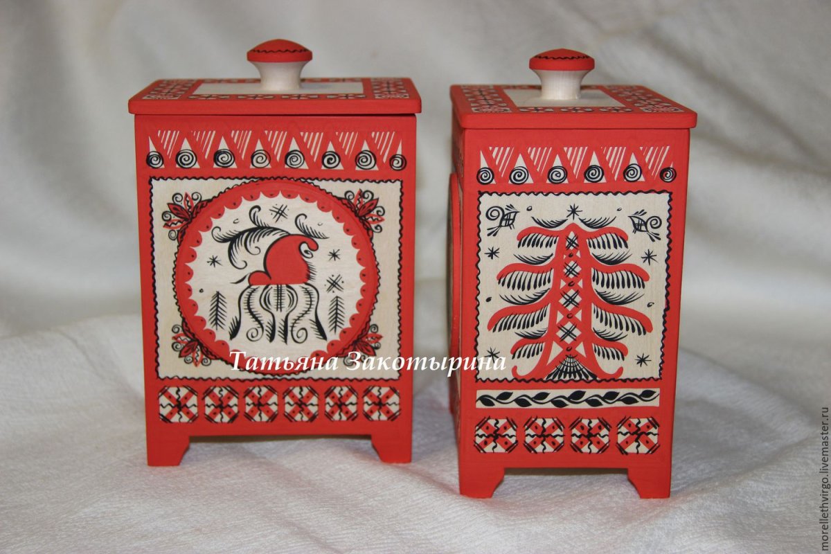 Мезенская роспись предметы быта