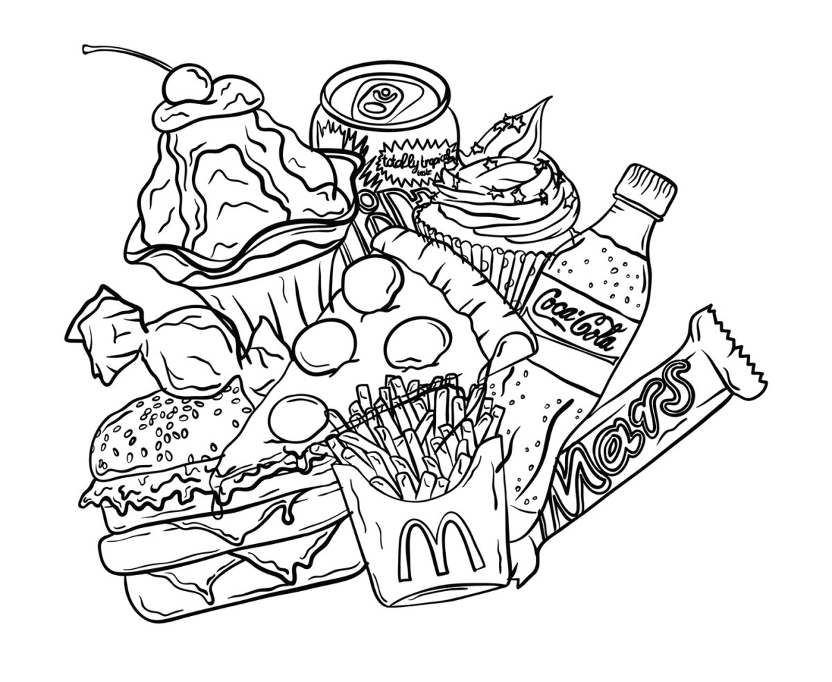 Раскраски фаст фуд