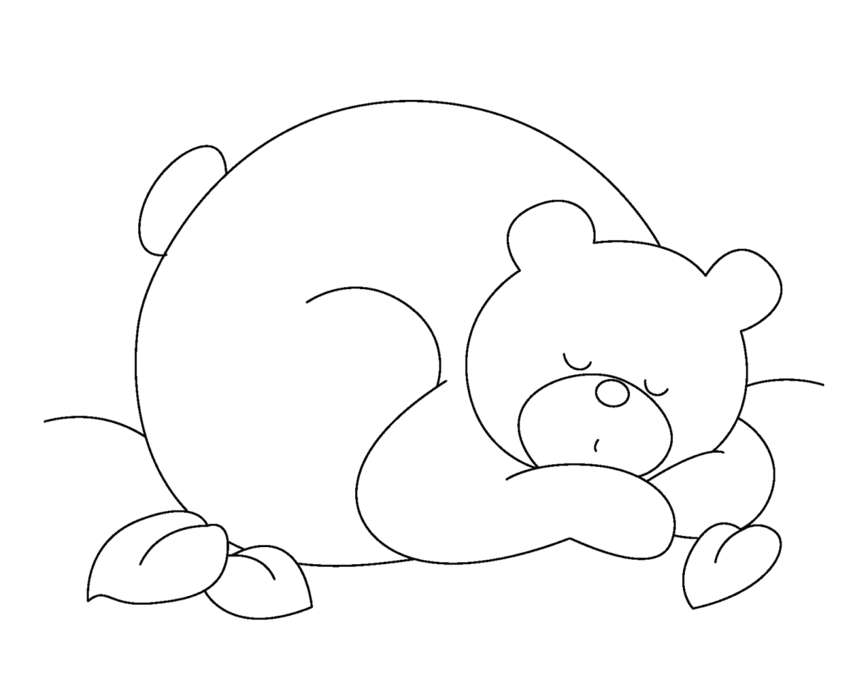 Спящий медведь раскраска
