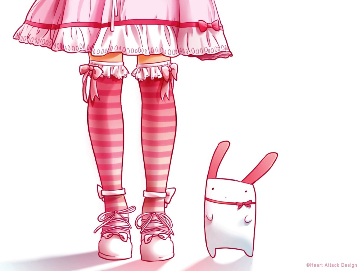 Девушка в стиле Лолита на белом фоне