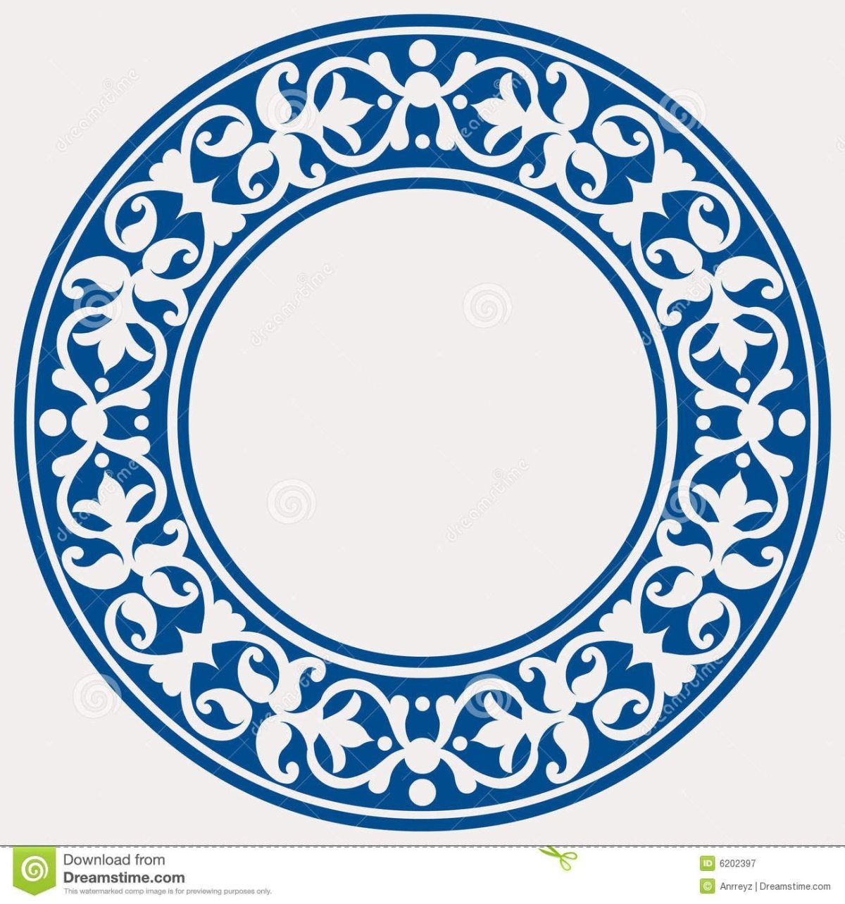 Круглый орнамент синий