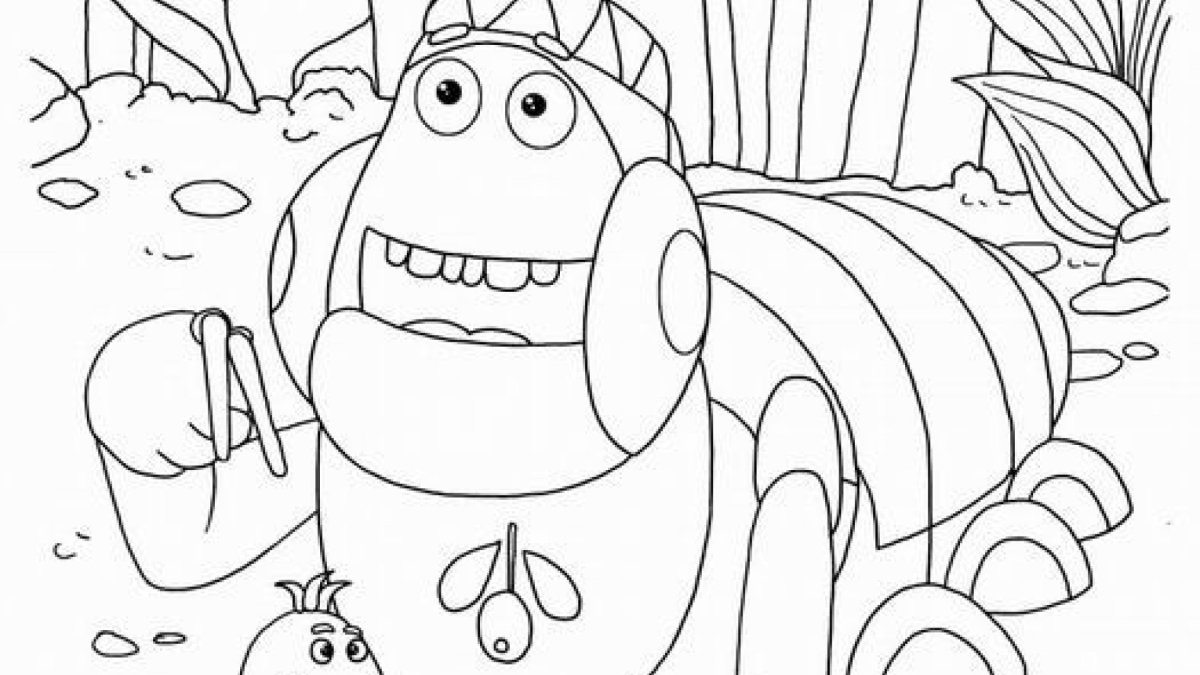 Лунтик Кузя и Пчеленок раскраска