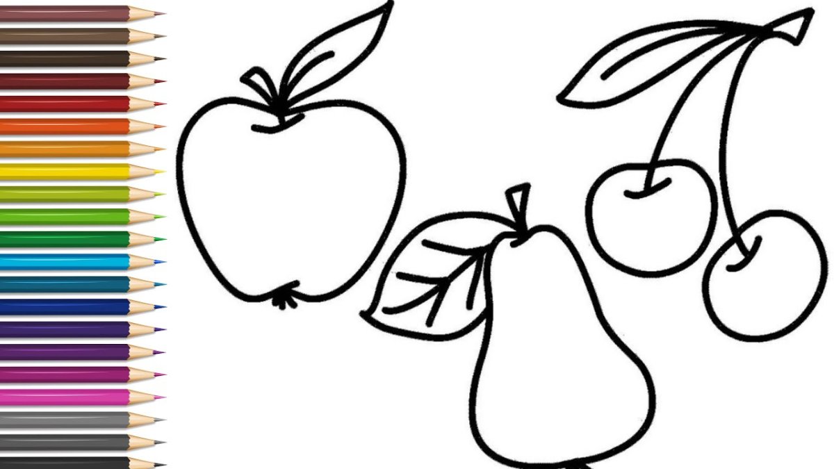 Яблоко рисунок раскраска