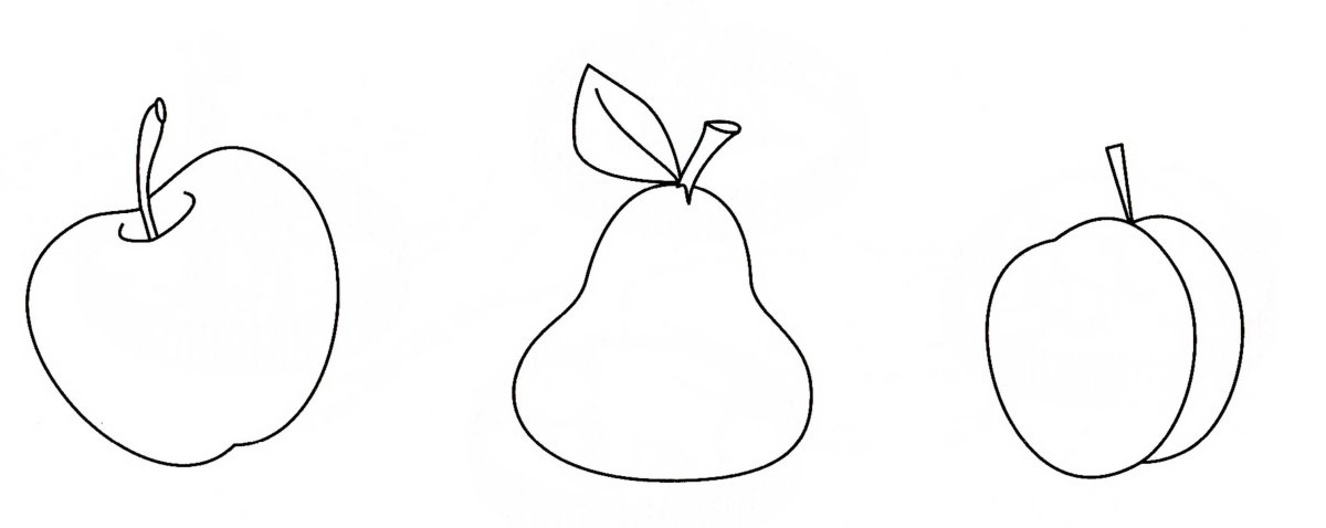 Шаблоны фруктов для рисования