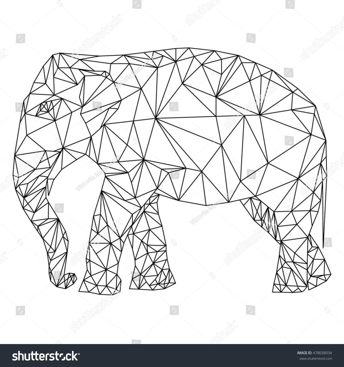 Слон геометрическими фигурами