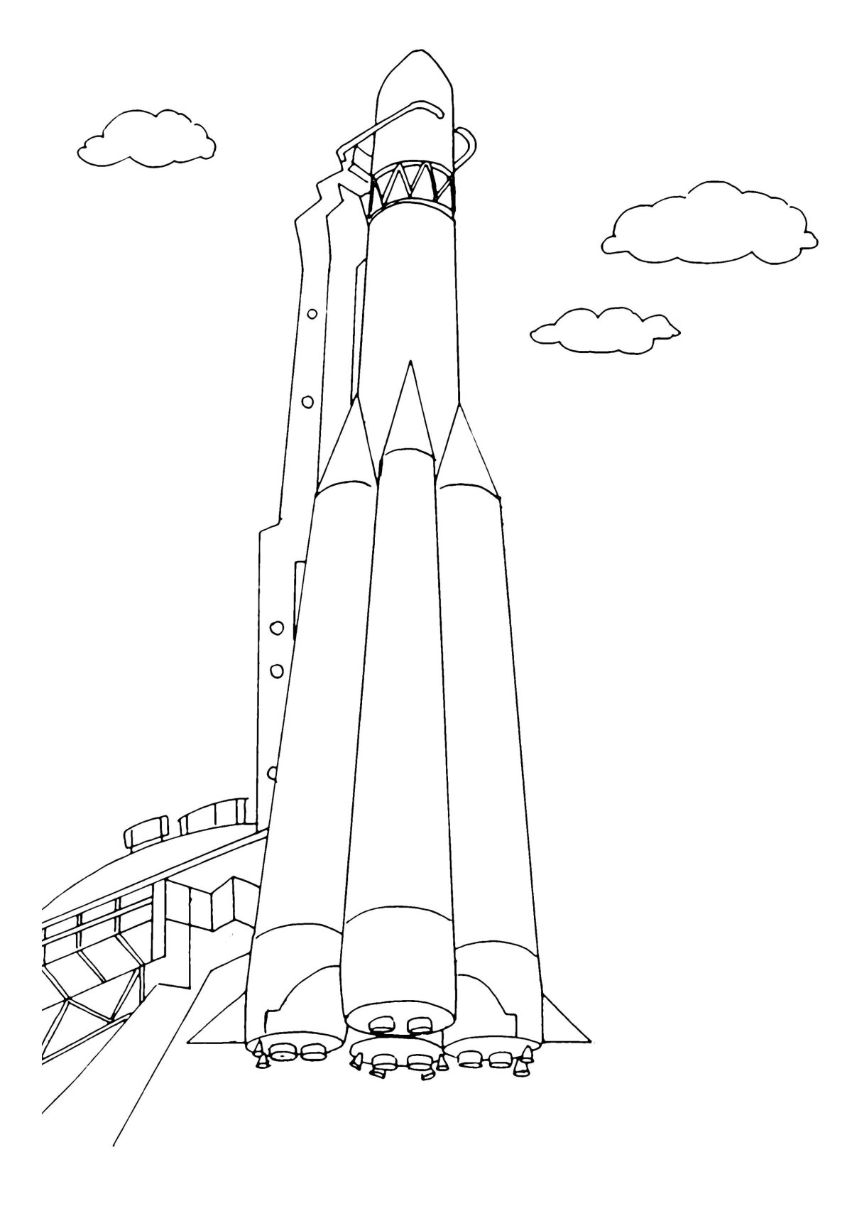 Ракета Восток раскраска