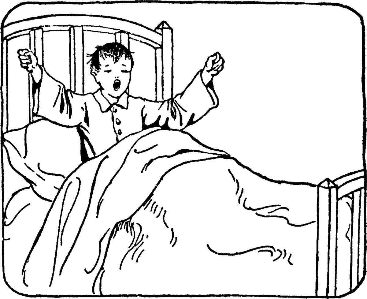 Раскраска девочка спит