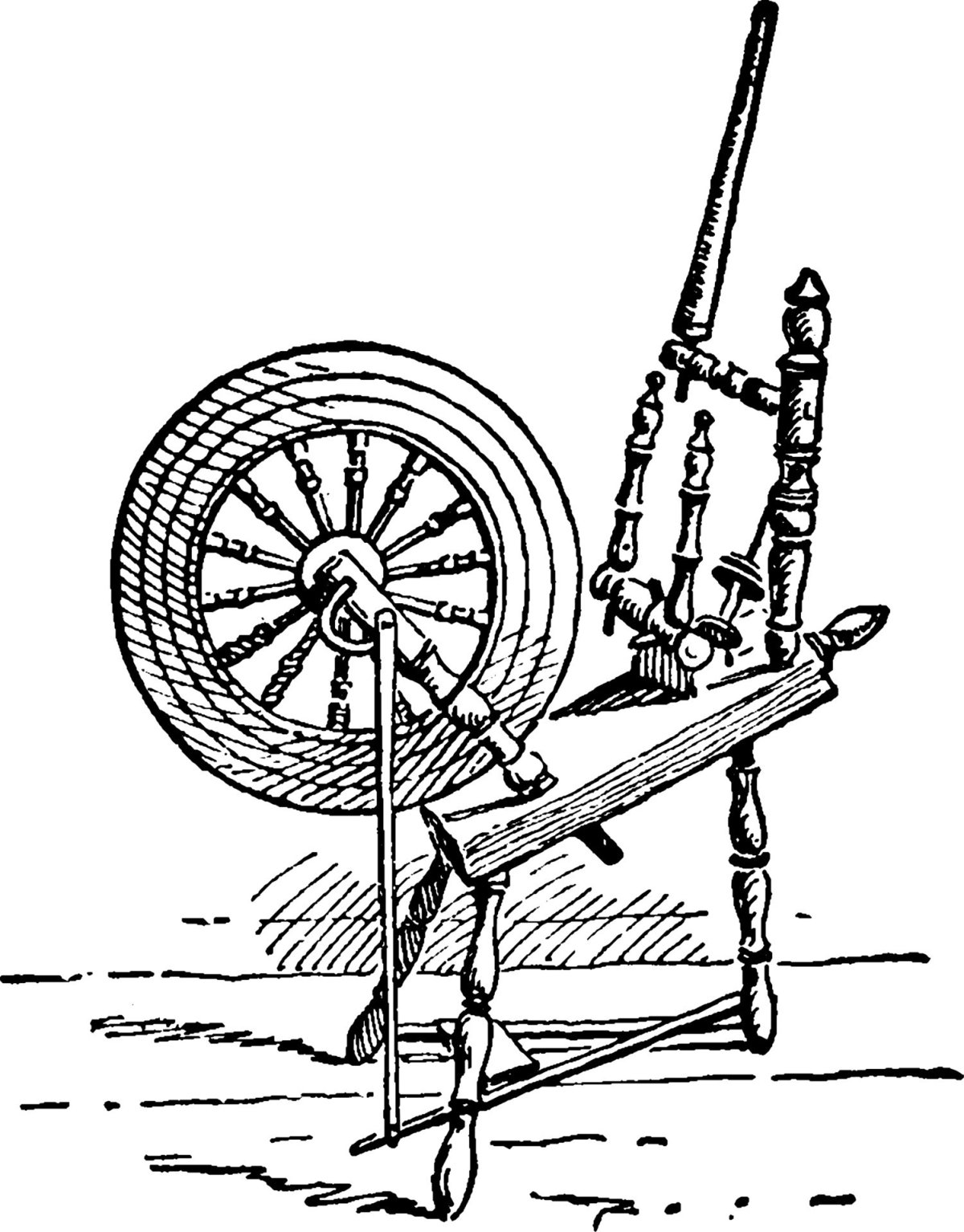 Прялка с колесом средневековье