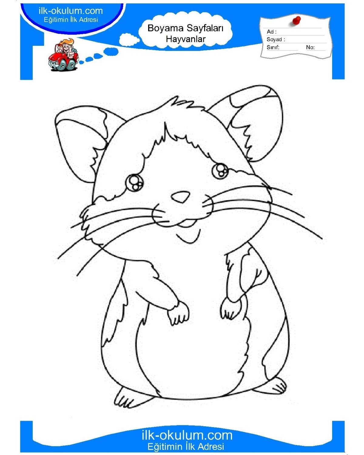 Раскраска хомяк