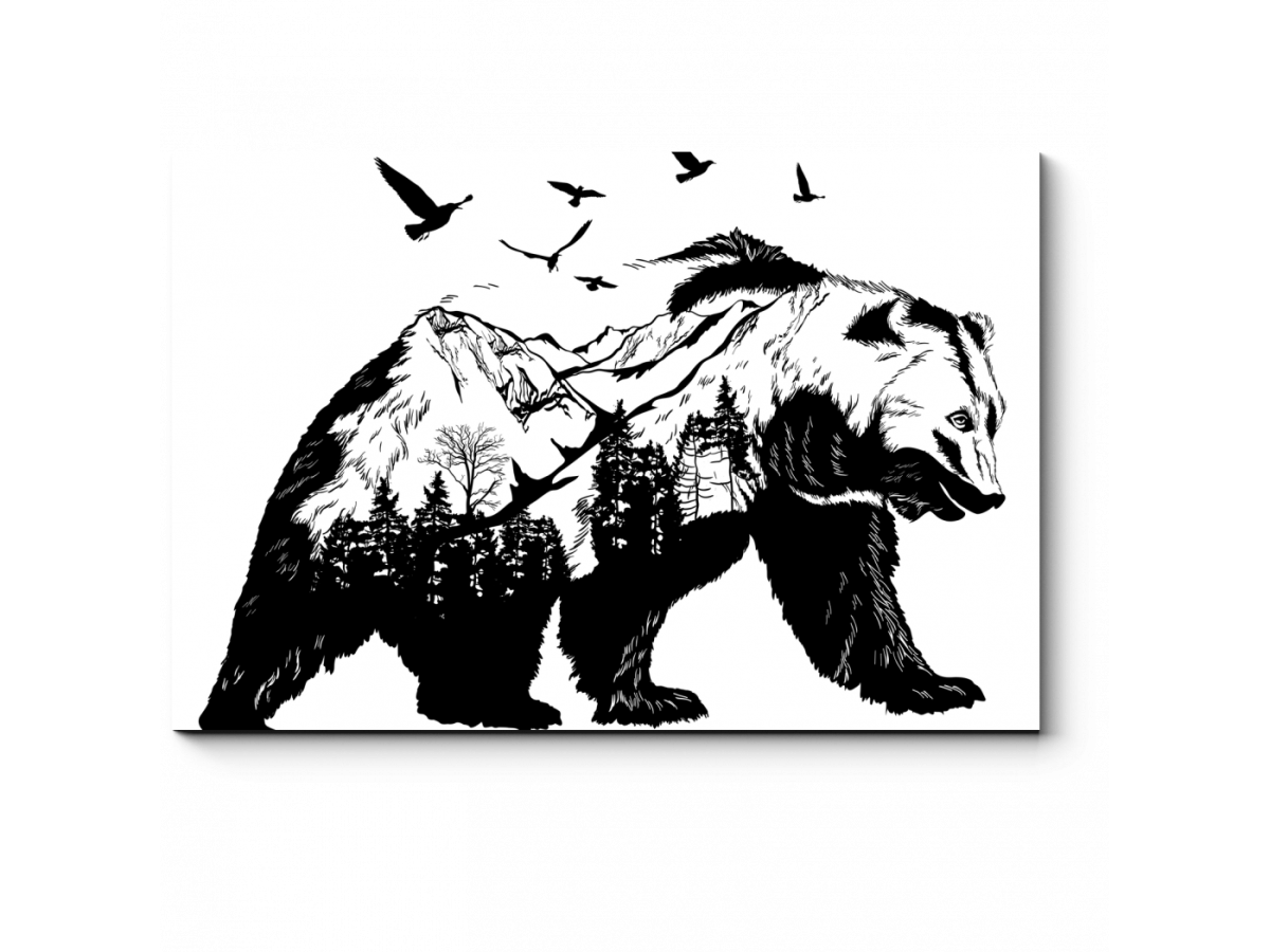 Медведь одной линией