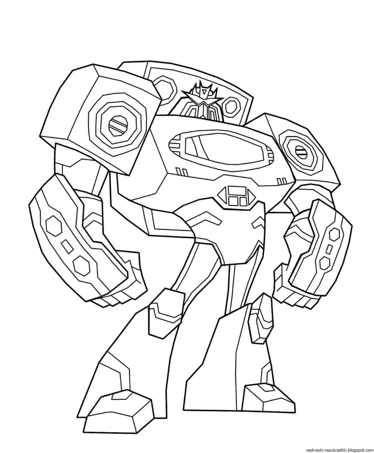 Раскраска трансформеры боты спасатели Оптимус