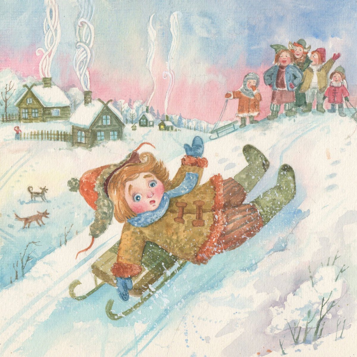 Мальчик на санках