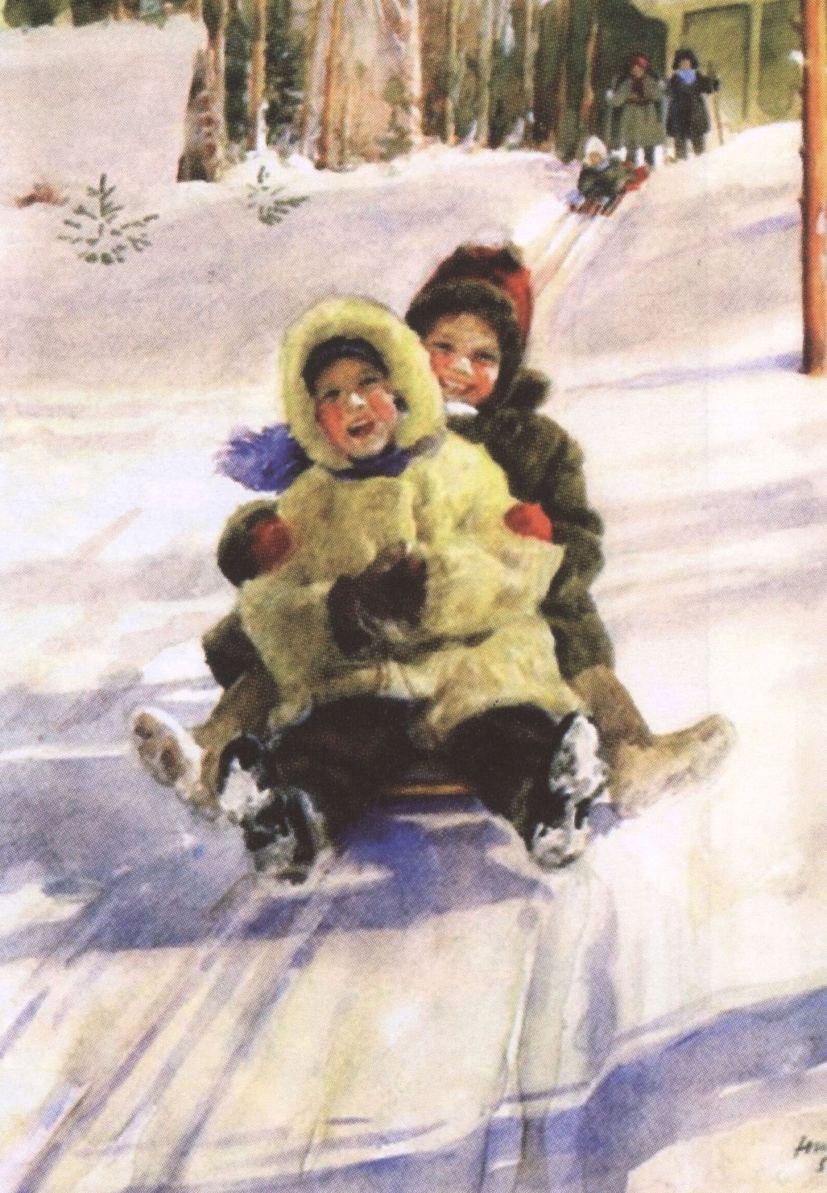 Н. Богданов-Бельский «катание с горы»