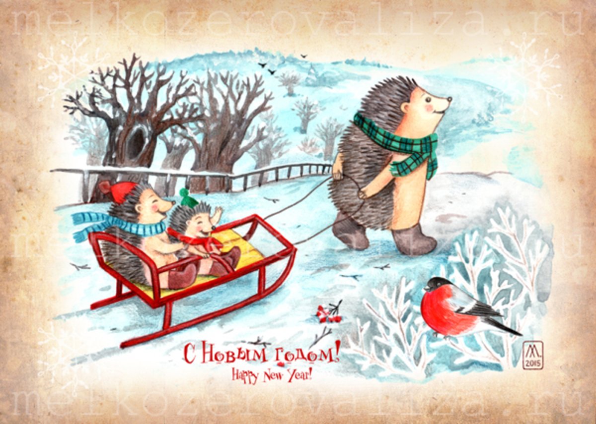 Художница Елизавета мелкозёрова Ежик