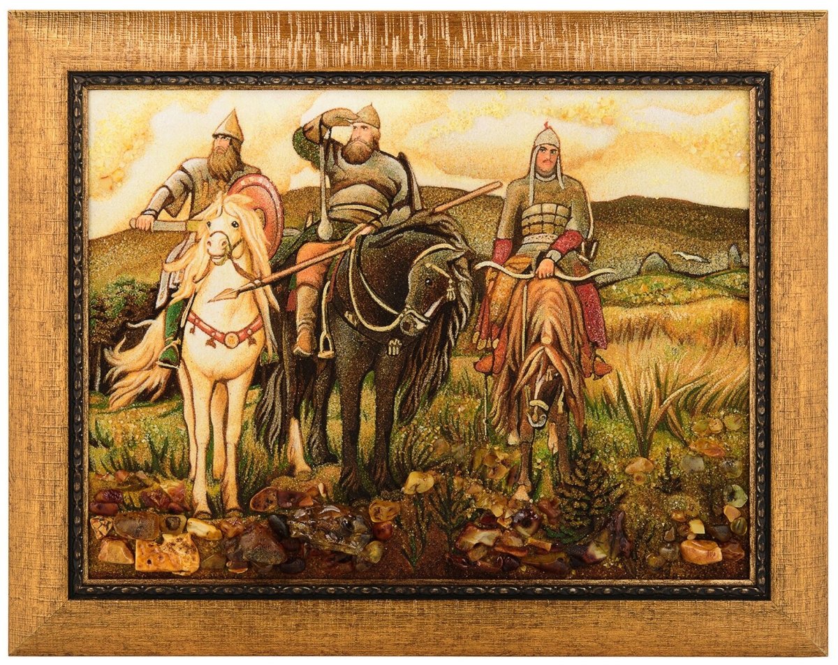 Гравюра три богатыря