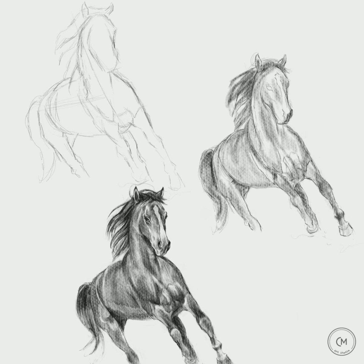 Рисунки лошадей красивые эскизы