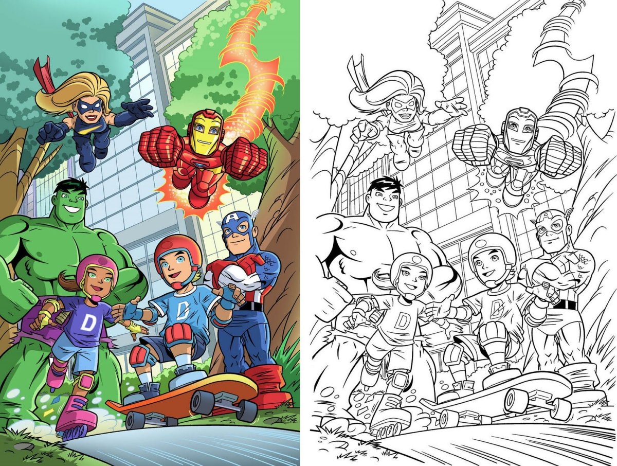 Доктор дум Марвел раскраска