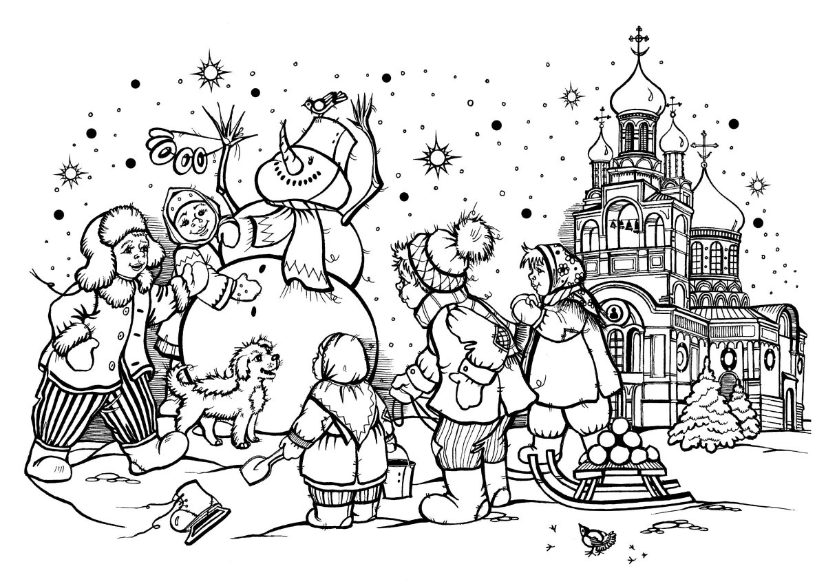 Чучело Масленицы раскраска