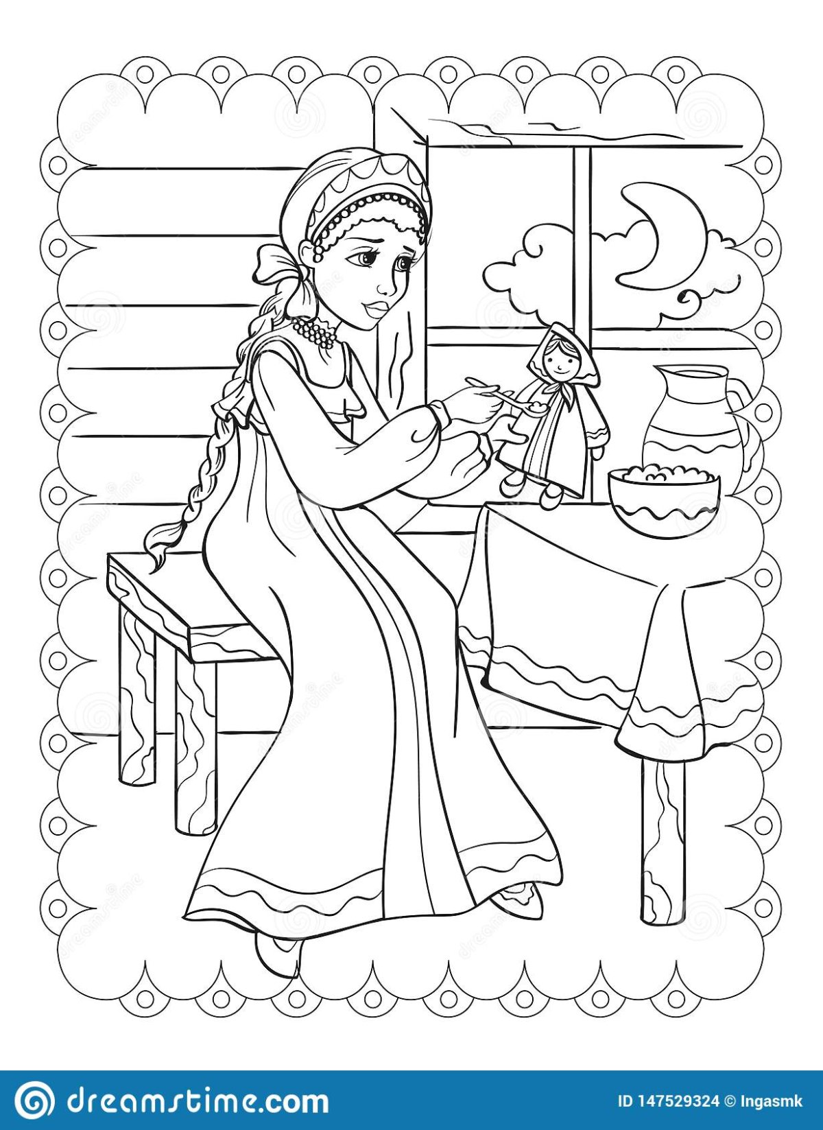 Спящая красавица и 7 богатырей раскраска