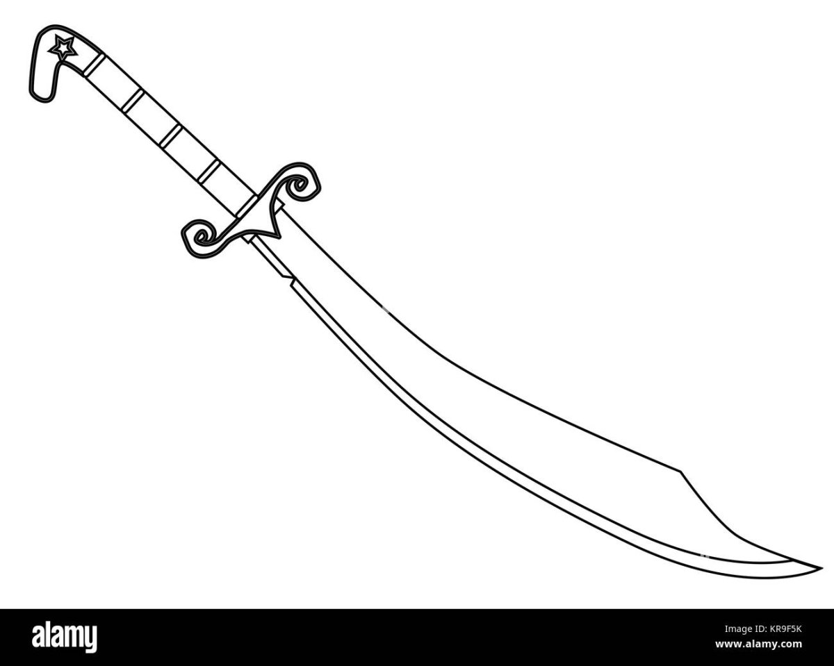 Сабля раскраска