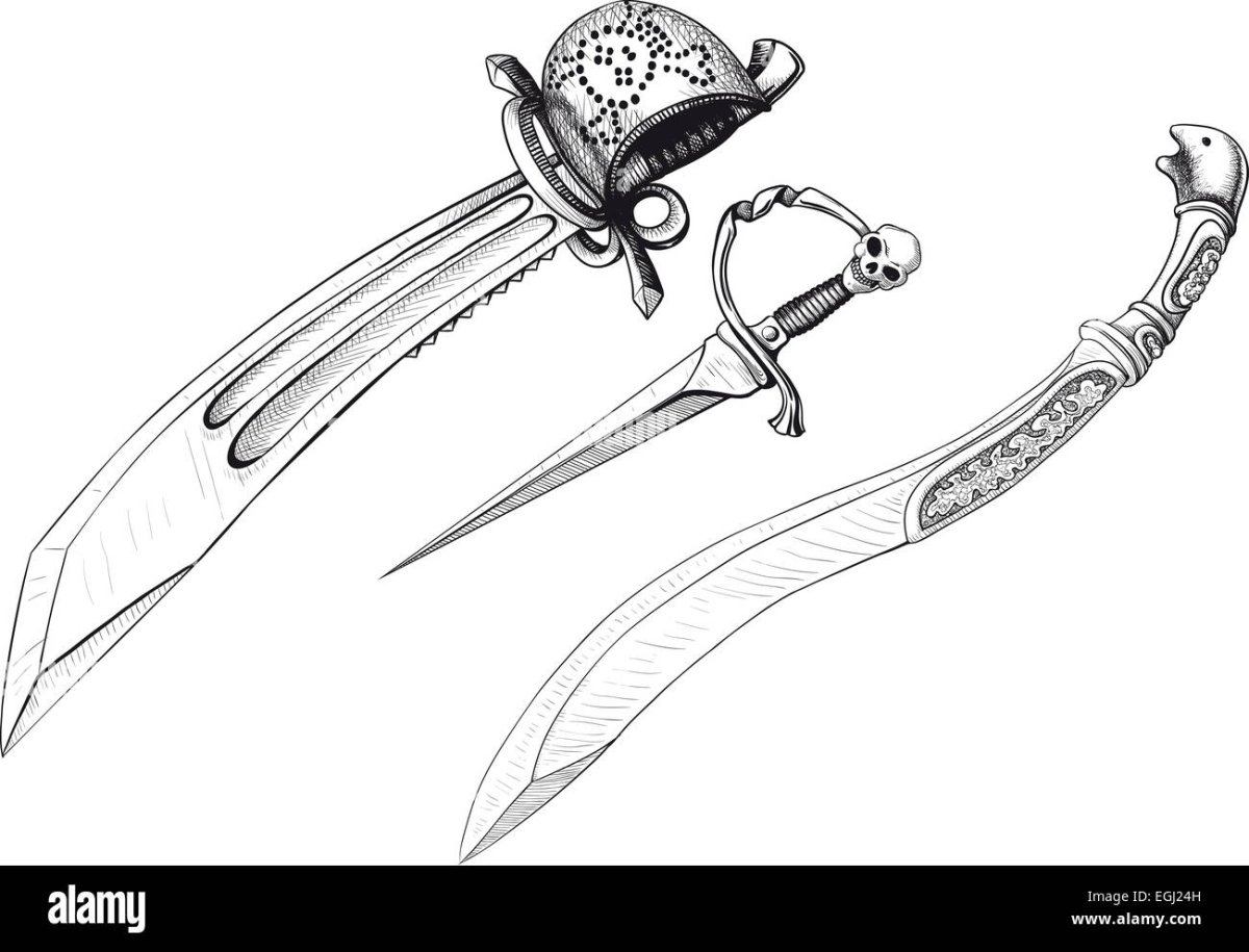 Пиратская сабля чертеж