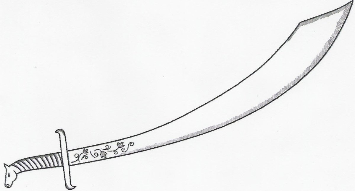 Сабля раскраска