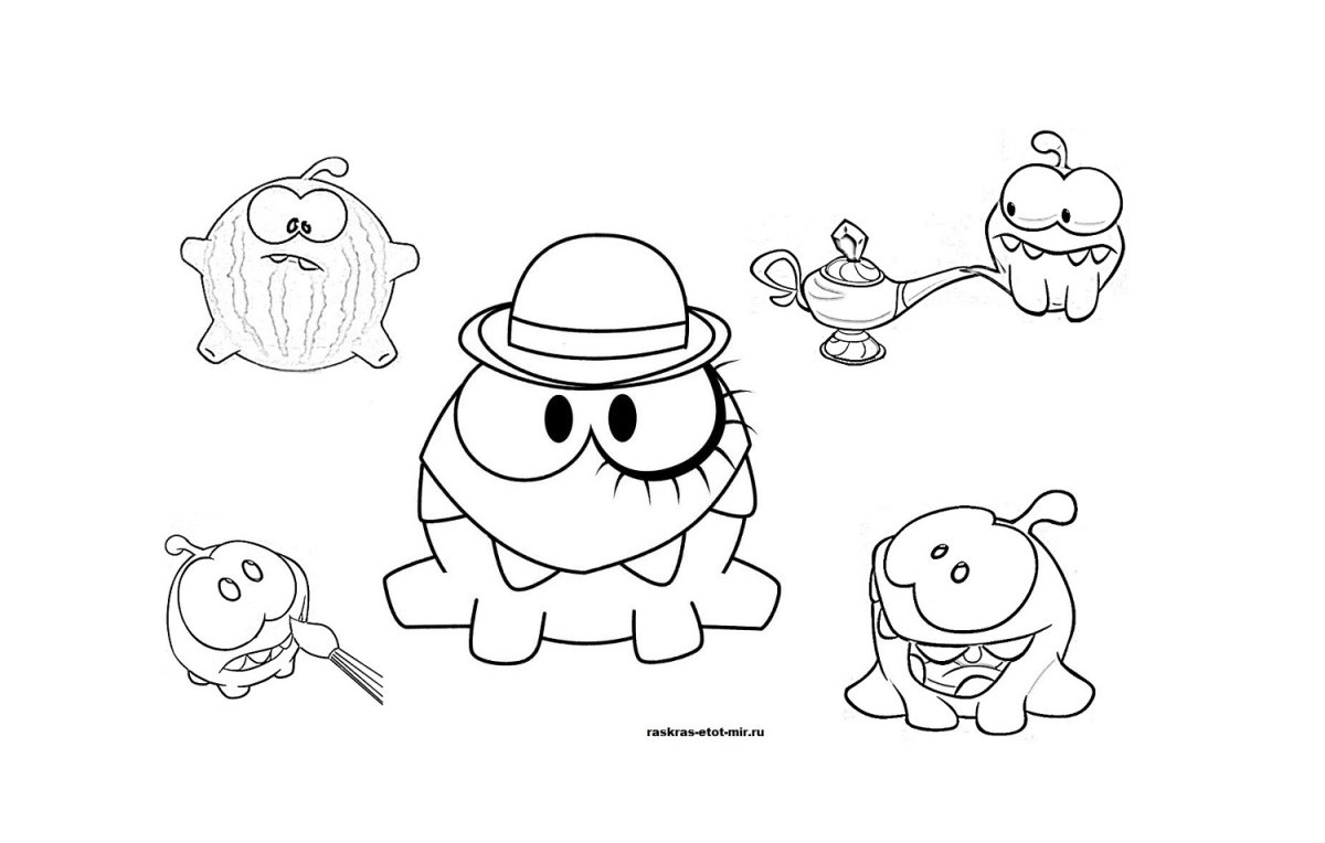 Ням Ням раскраска