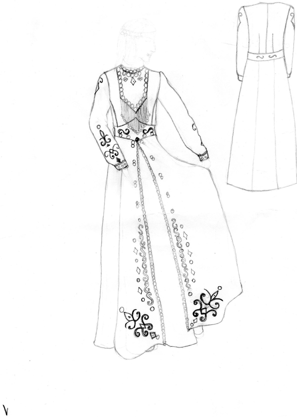 Набросок национальной одежды