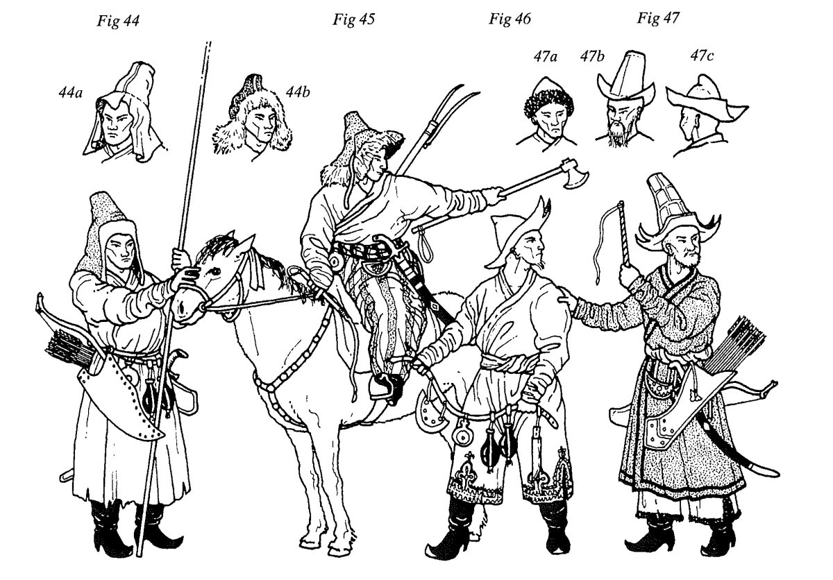 Монгольский воин раскраска