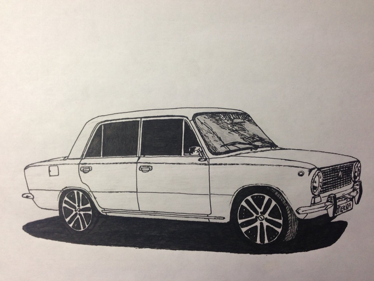 Тюнинговая ВАЗ 2107 рисунок