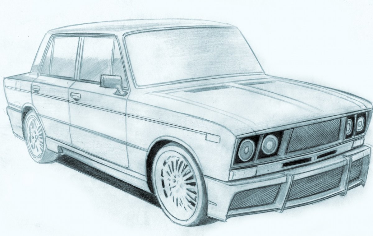 ВАЗ 2107 карандашом