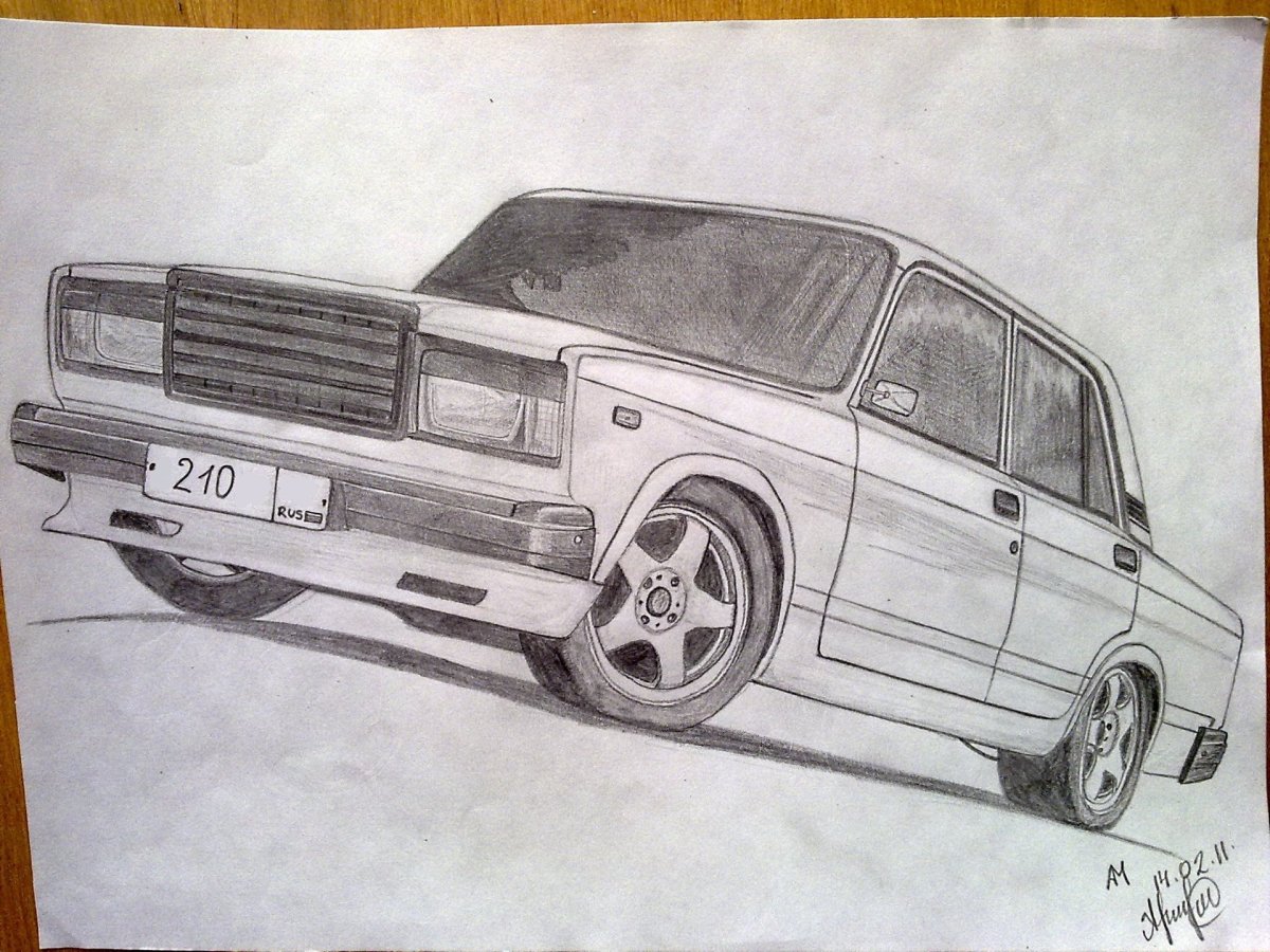 ВАЗ 2107 карандашом
