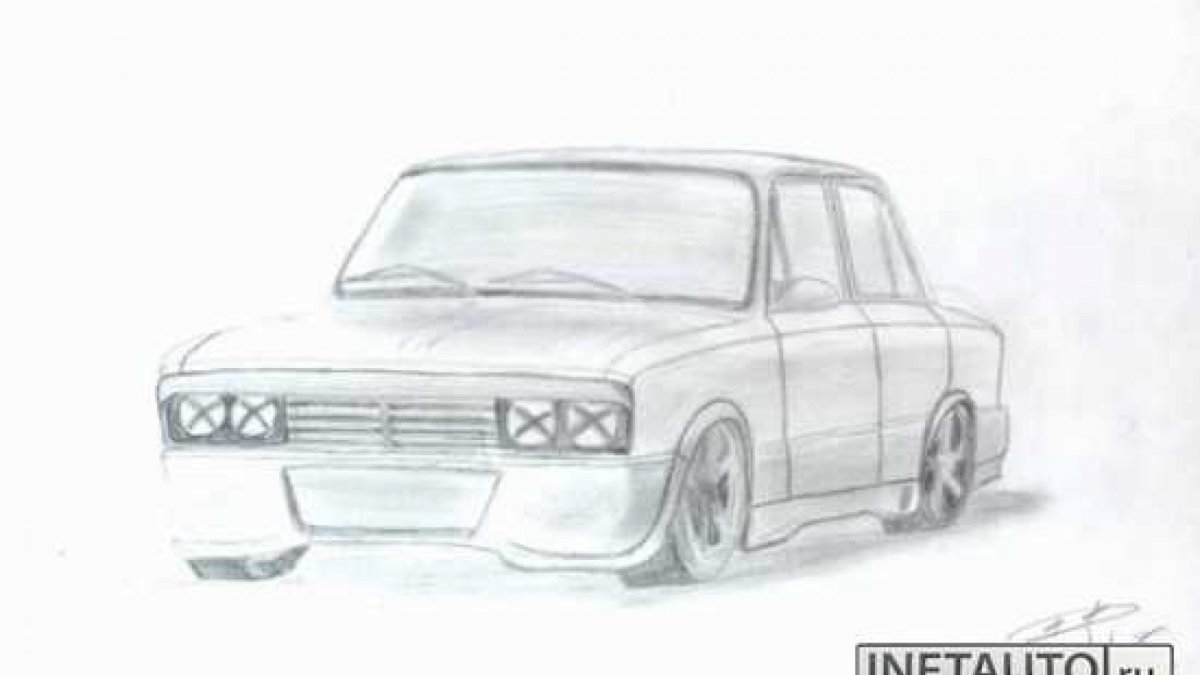 ВАЗ 2107 сбоку для срисовки