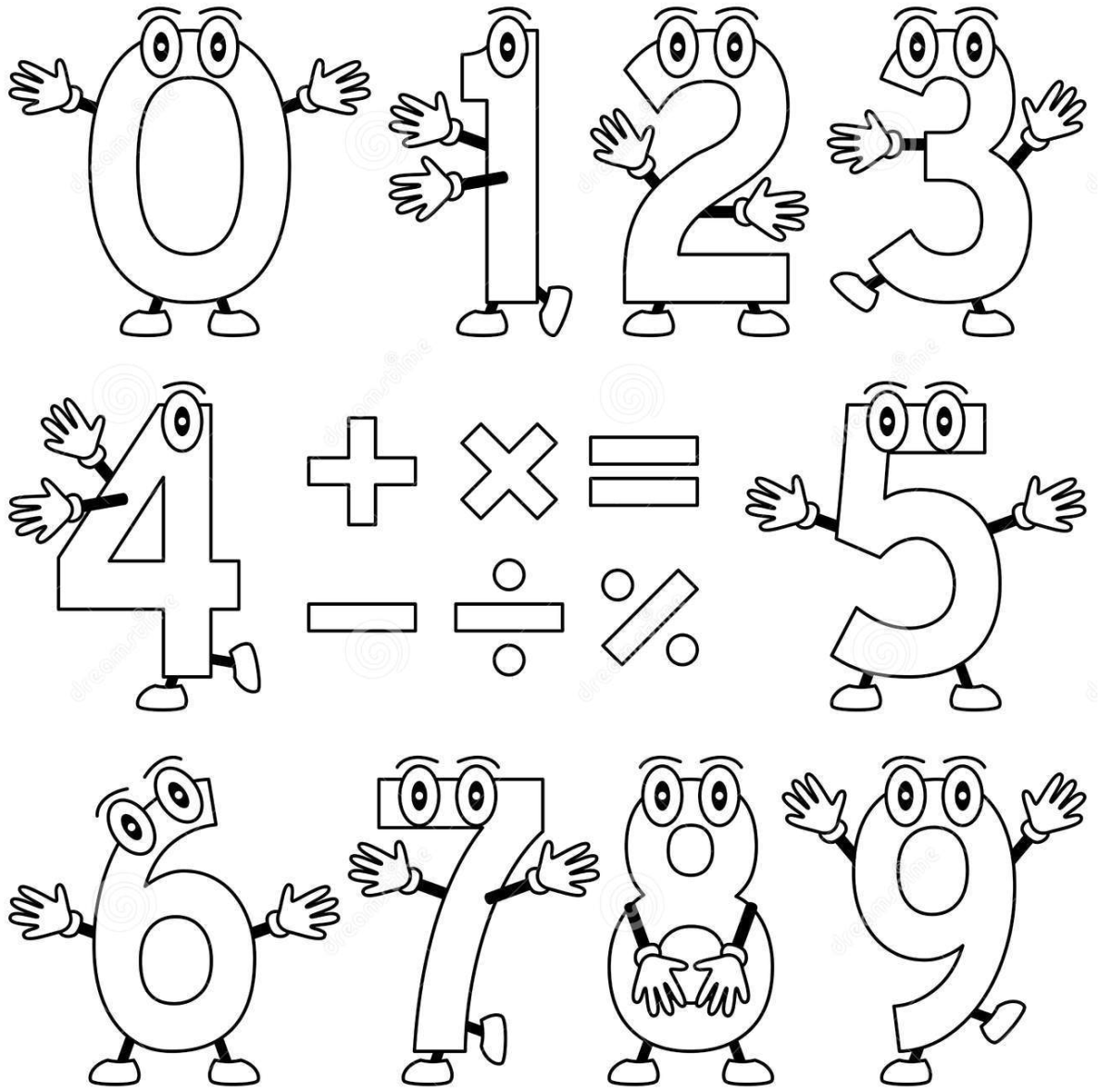 Число 3 для раскрашивания