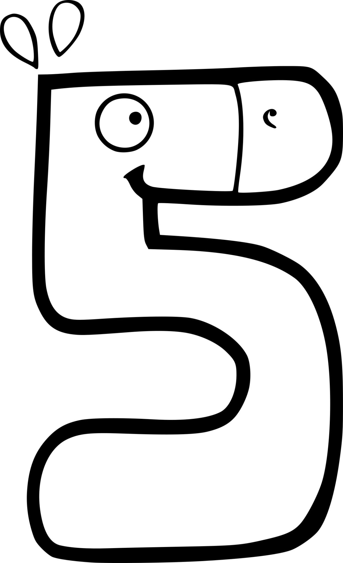 Цифра шесть для раскрашивания