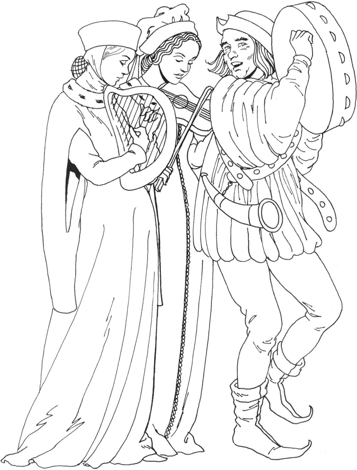 Бременские музыканты Трубадур раскраска