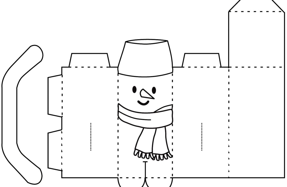 Развертка коробки для новогоднего подарка