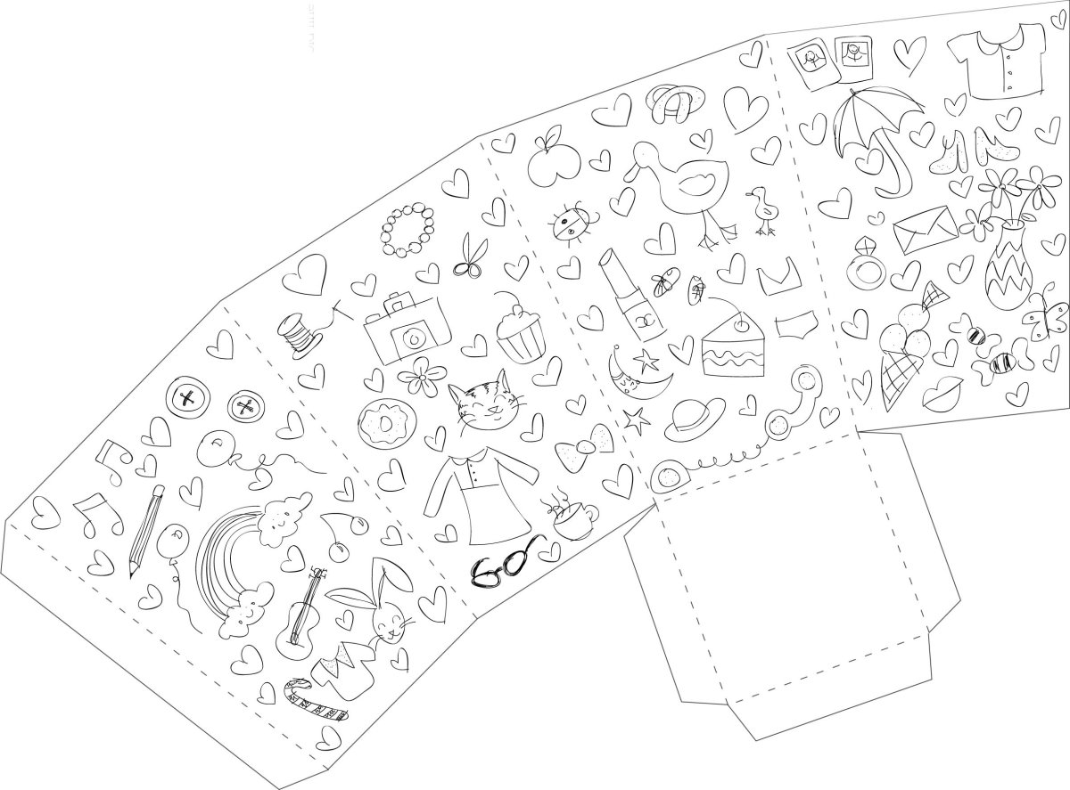 Коробка для попкорна раскраска