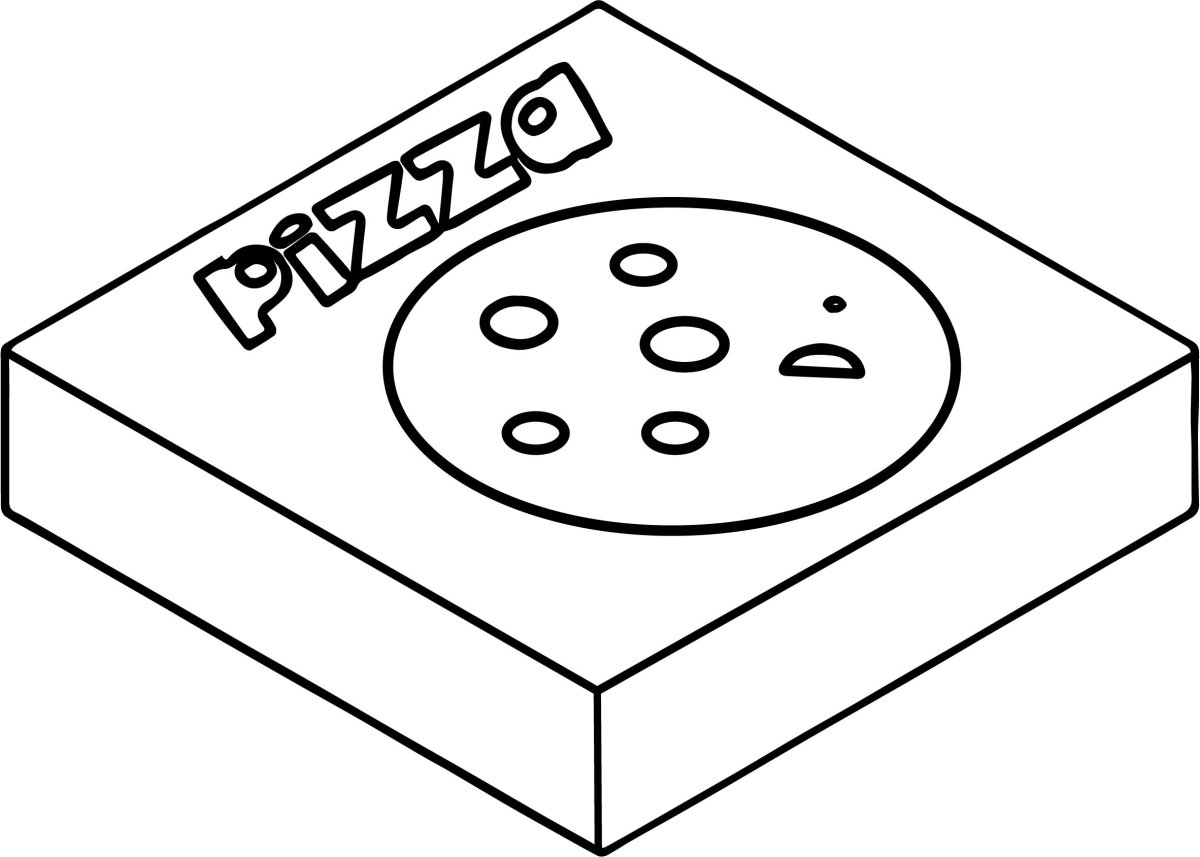 Раскраска коробка для пиццы
