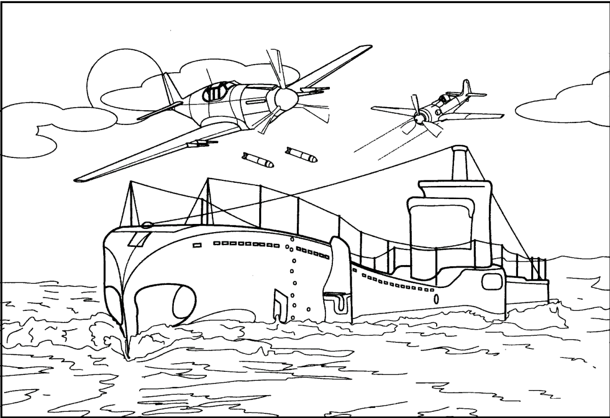 Подводная лодка раскраска