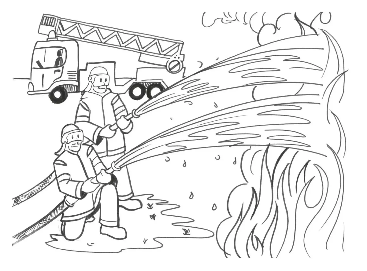 Пожарная безопасность раскраска для детей