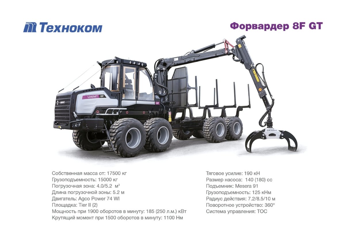 Форвардер Logset 8f gt характеристики