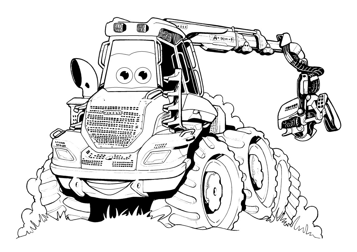 Трактор Катерпиллер раскраска